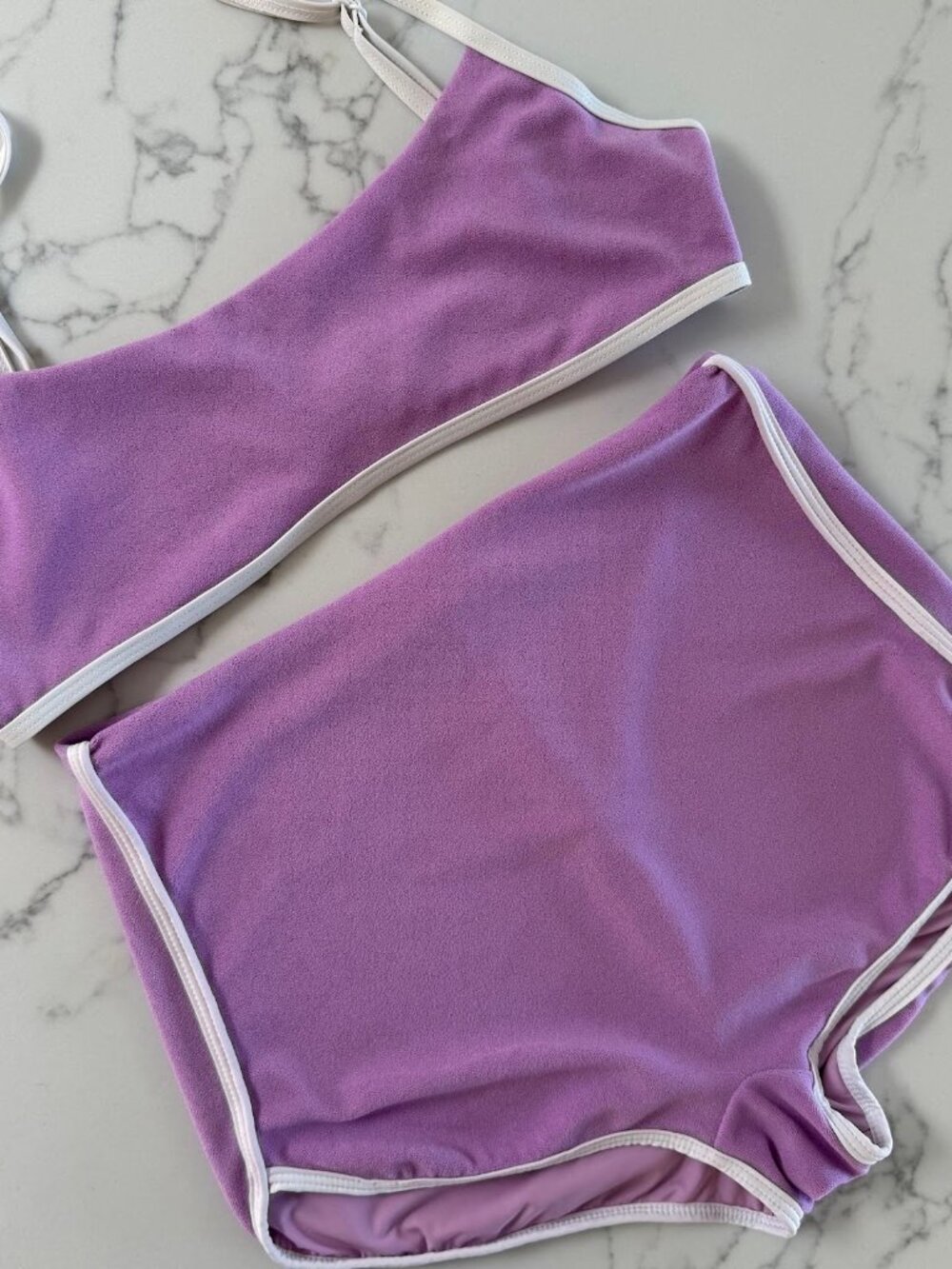 Rhythm Terry Bandeau Top & Terry Surf Shorts SET - Lavender - Size S/M - Picture 5 of 7